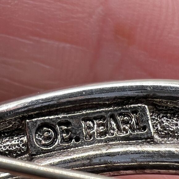 Erwin PEARL Signed Rope KNOT BROOCH Pin Mid Century Costume Jewelry - Picture 7 of 7